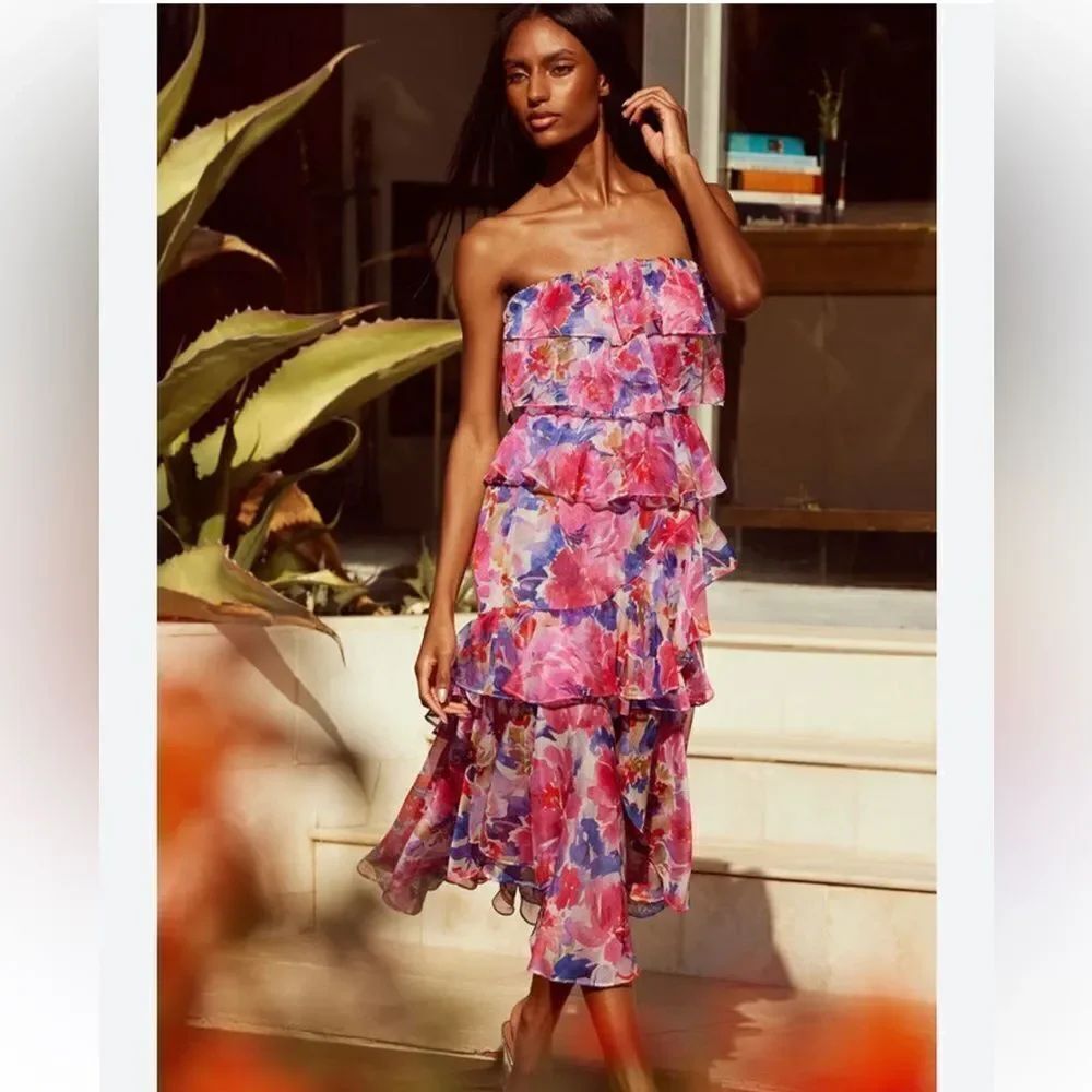 MISA Luciana Dress in Full Bloom NWT